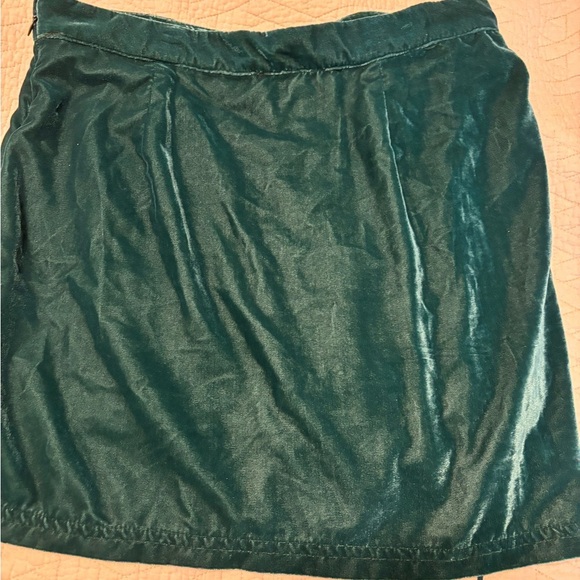 Free People Emerald Green Velvet Skirt 10 - Picture 4 of 6